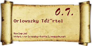 Orlovszky Törtel névjegykártya